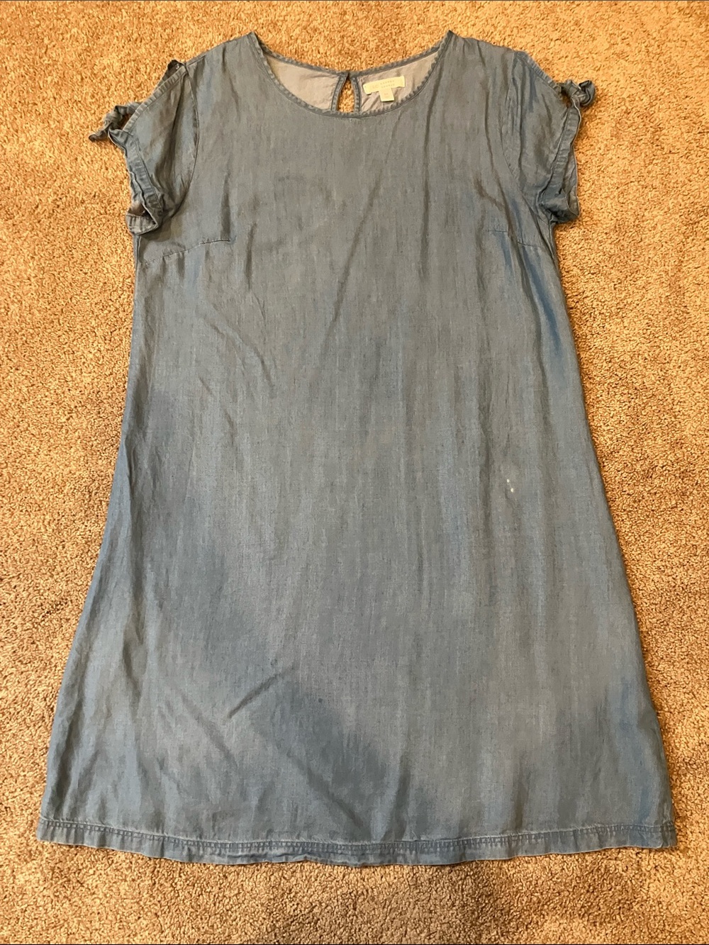 LC Lauren Conrad chambray Shift Dress in Light Blue with cold shoulder Sleeves